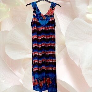 Neelam Fashion Caribbean Tye dye floral long dress, NWT